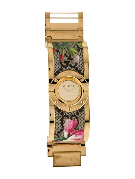 gucci twirl blooms bangle watch|gucci watch small rectangle.